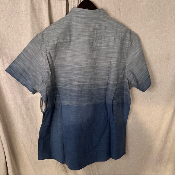 NWT INC International Concepts Gray/Blue Ombre Short Sleeve Button Up Size XL - Picture 6 of 7